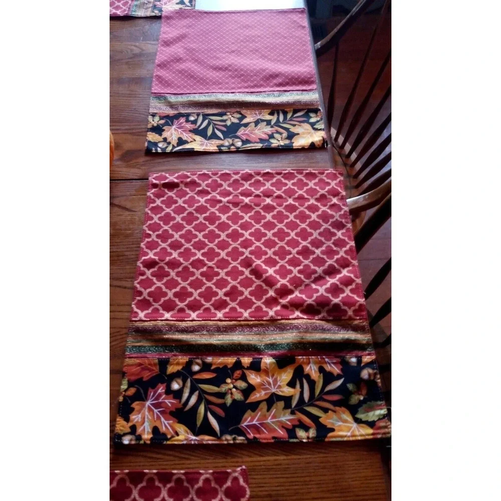 Thanksgiving Autumn‎ Fall Harvest  Placemats Set of 6 with Table Runner 36